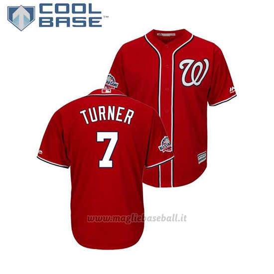 Maglia Baseball Uomo Washington Nationals Trea Turner 2018 All Star Game Cool Base Scarlet